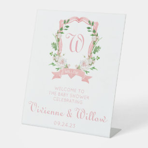 Signe De Table Floral Crest Douche Bienvenue