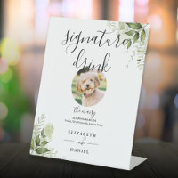 Floral Greenery Mariage Animaux de compagnie Signa