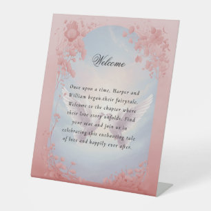 Signe De Table Floral Lovebirds bienvenue mariage