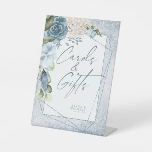 Signe De Table Floral Mariage Dusty Blue ID889