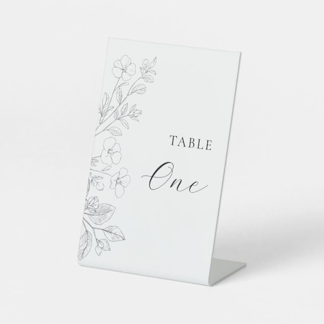 Signe De Table Floral Minimalist Table Number Sign (Recto)