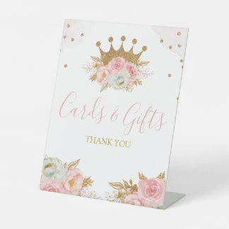 Signe De Table Floral Pink & Gold Princess Cards and Gifts