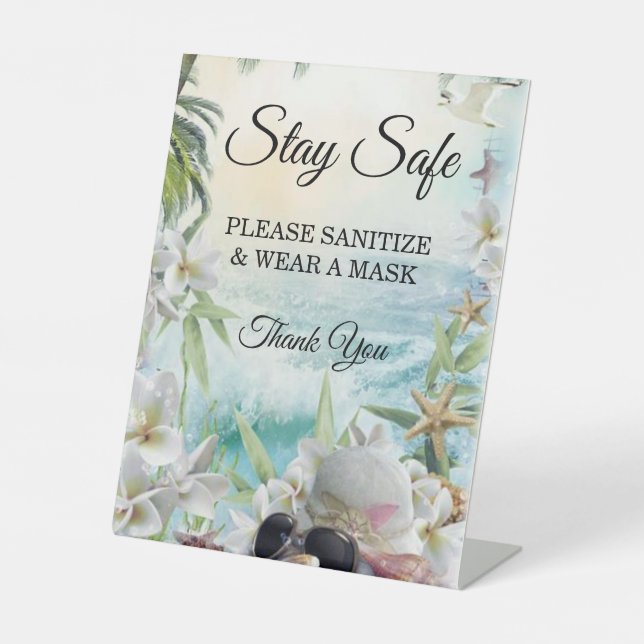 Signe De Table Floral Tropical Beach Wedding Safety (Recto)
