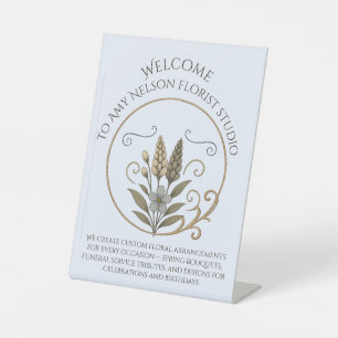 Signe De Table Floral Welcome Sign for Florists