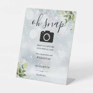 Signe De Table Florales d'hiver Script Oh Snap Photo
