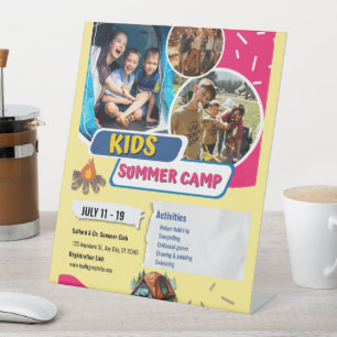 Signe De Table Flyer de camp d'été pour enfants, Bootcamp pour en