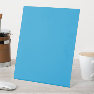 Signe De Table fond bleu avec chat noir et blanc sur