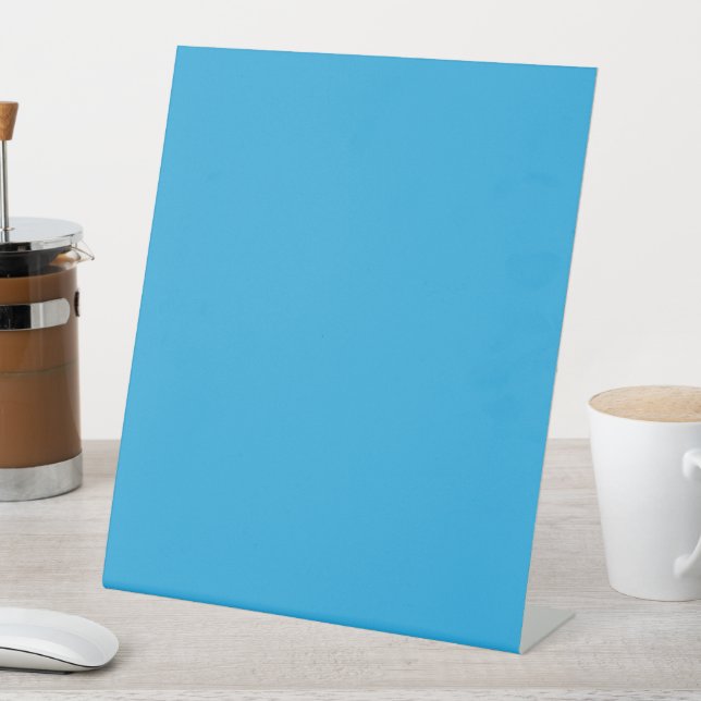 Signe De Table fond bleu avec chat noir et blanc sur (In SItu)