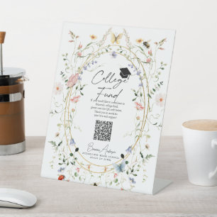 Signe De Table Fonds du fleur sauvage Butterfly Bee Graduation Co