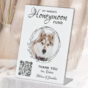 Signe De Table Fonds pour lune de miel Animaux Mariages QR Code C