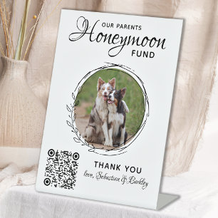 Signe De Table Fonds pour lune de miel Chien de compagnie Mariage