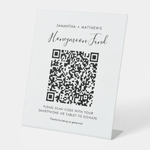 Signe De Table Fonds pour lune de miel Code QR simple Nouveaux ma