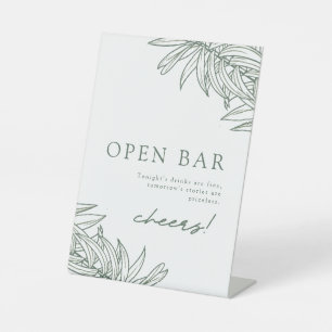 Signe De Table Forest Green Simple Botanique Open Bar