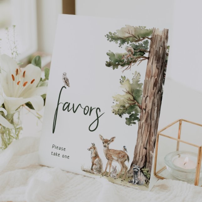Signe De Table Forêt Bois Animaux Baby shower Faveurs (Créateur téléchargé)