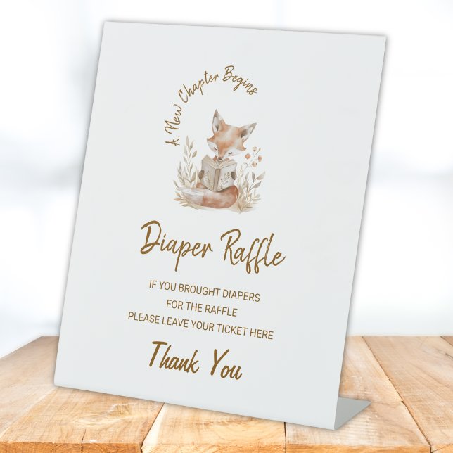 Signe De Table Fox Lecture Nouveau Chapitre Commence Diaper Raffl (Créateur téléchargé)