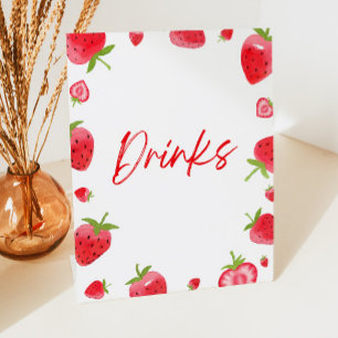 Signe De Table Fraise Berry Soirée Boissons Sucrées