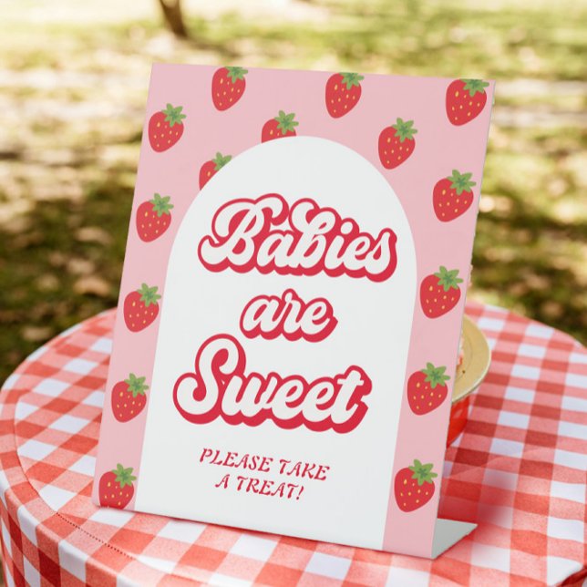 Signe De Table Fraise Berry Sweet Baby shower Favoriser (Créateur téléchargé)