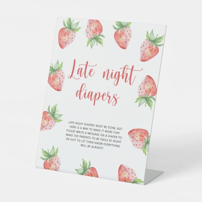 Signe De Table Fraise \ Late nuit couches jeu (Recto)