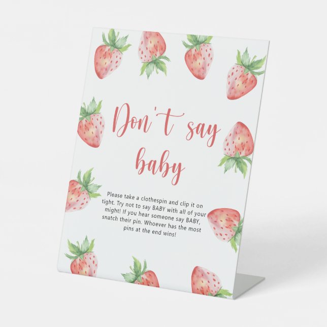 Signe De Table Fraise - Ne dis pas bébé (Recto)