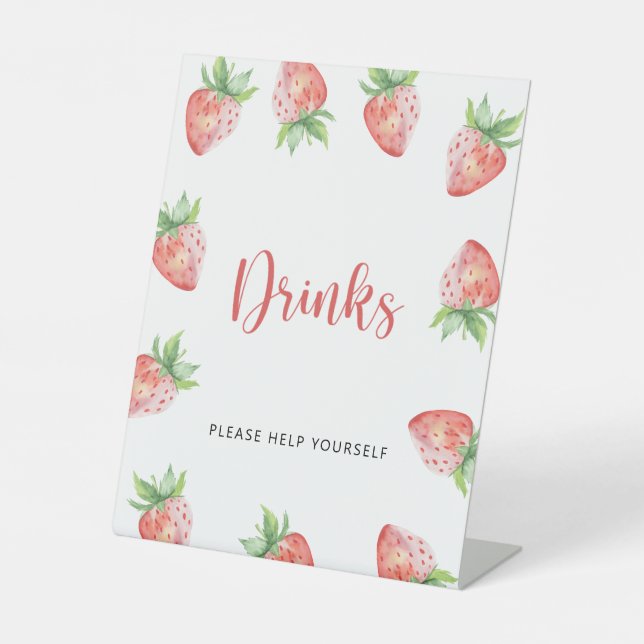Signe De Table Fraises - Boissons vous aider (Recto)