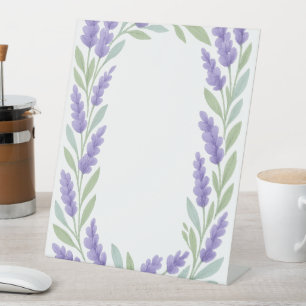 Signe De Table Frame de bordure florale de lavande