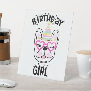 Signe De Table French Bulldog Frenchie Anniversaire Thème  