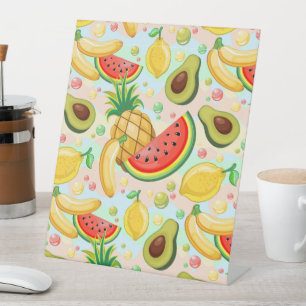 Signe De Table Fruits d'été frais Motif