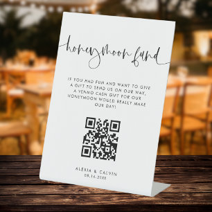 Signe De Table Fun de lune de miel Mariage de code QR de script