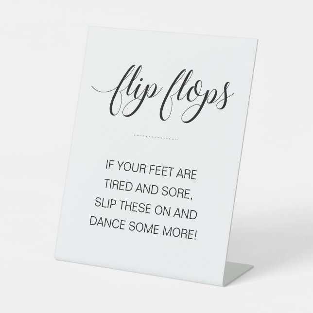 Signe De Table Fun Flip Flops Danser un peu plus Mariage (Recto)