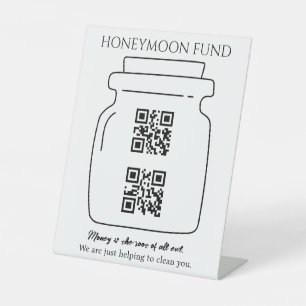 Signe De Table Funky honeymoon fund QR code digital tip jar