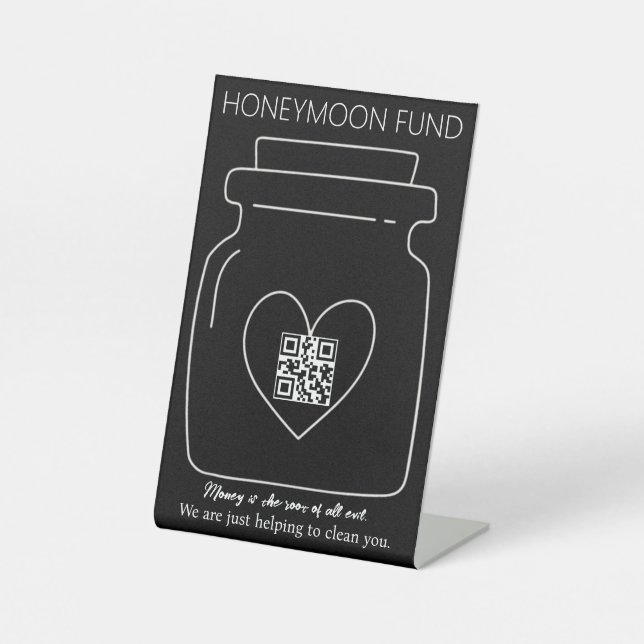 Signe De Table Funky honeymoon fund QR code digital tip jar (Recto)