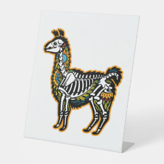 Signe De Table Funny Halloween Llama Skeleton Graphic -