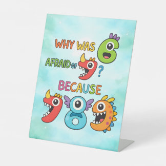 Signe De Table Funny Maths Numbers Joke Desk Poster for Kids