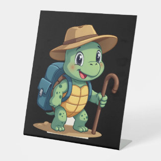 Signe De Table Funny Turtle Hiking Graphic Camping Lover Adventur