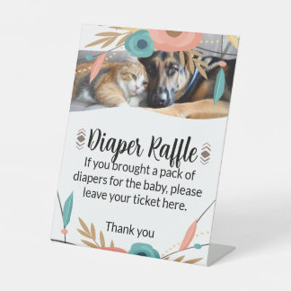 Signe De Table Furry Big Brothers Baby Shower Diaper Raffle