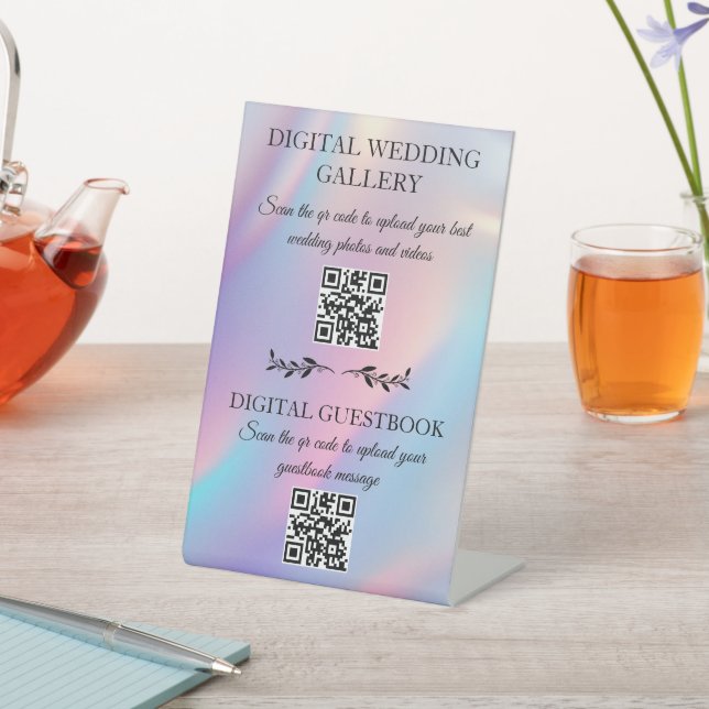 Signe De Table Galerie mariage et livre d'or code qr holographie (In SItu)