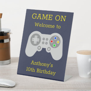 Signe De Table Gamer moderne N'importe quel âge fête d'anniversai