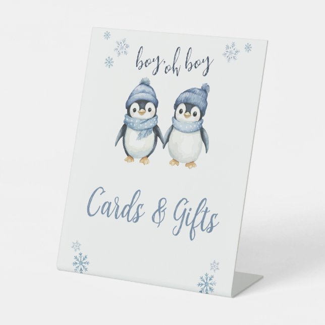 Signe De Table garçon oh garçon baby shower d'hiver (Recto)