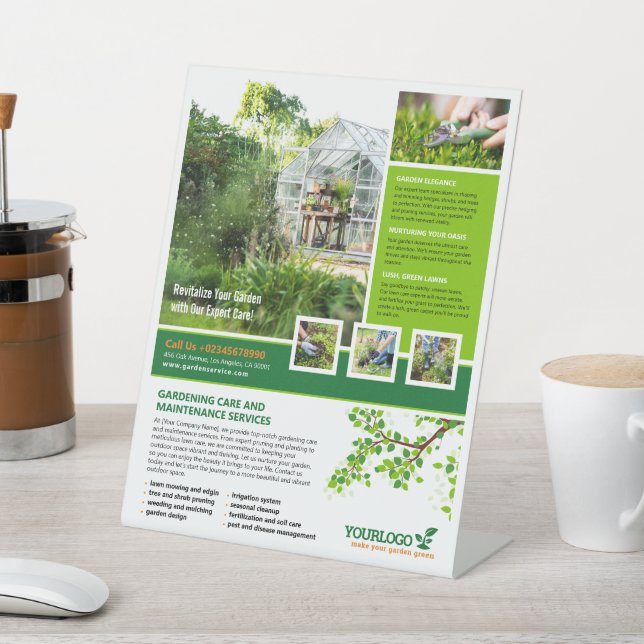 Signe De Table Gardener, Garden Center, Garderie de pelouse (In SItu)