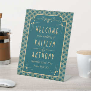 Signe De Table Gatsby Mariage Art déco des années 1920 vintage Ac
