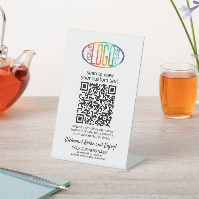 Signe De Table Générateur de code QR et logo moderne sans contact (In SItu)