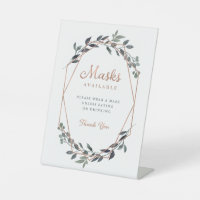 Geo vert | Mariage rose Gold | masques en tissus