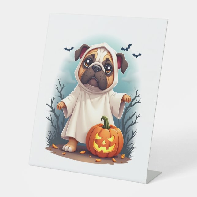 Signe De Table Ghost Bulldog Boo (Recto)