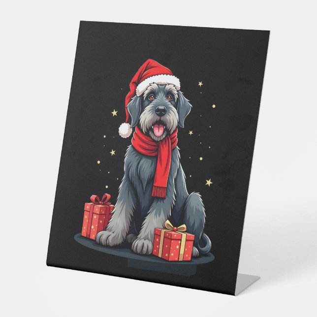 Signe De Table Giant Schnauzer Dog Christmas Parties Holiday Sant (Recto)