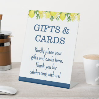 Signe De Table Gifts and Cards Lemon Bridal Shower Sign