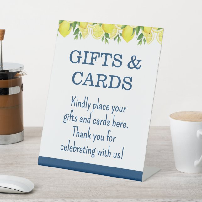Signe De Table Gifts and Cards Lemon Bridal Shower Sign (In SItu)