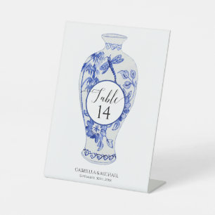 Signe De Table Ginger Jar Dragonfly Navy Bleu Blanc Mariage