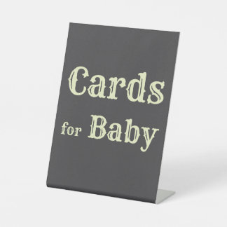 Signe De Table Gingham baby shower Cards for Baby sign