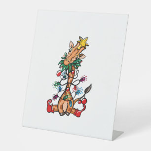 Signe De Table Giraffe Arbre de Noël Giraffe Arbre de Noël Femmes