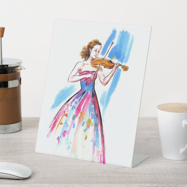 Signe De Table Girl playing the violin (In SItu)